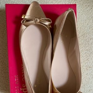 New Kate Spade Rose Gold Emma Flats